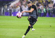 Jeddah, Saudi Arabia December 12: Karim Benzema of Al Ittihad warming up during the 1st Round of FIFA Club World Cup S
