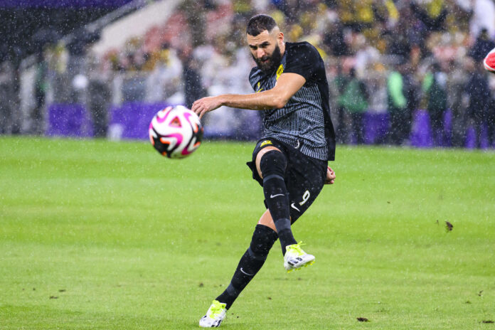 Jeddah, Saudi Arabia December 12: Karim Benzema of Al Ittihad warming up during the 1st Round of FIFA Club World Cup S Jeddah, Saudi Arabia December 12: Karim Benzema of Al Ittihad warming up during the 1st Round of FIFA Club World Cup S